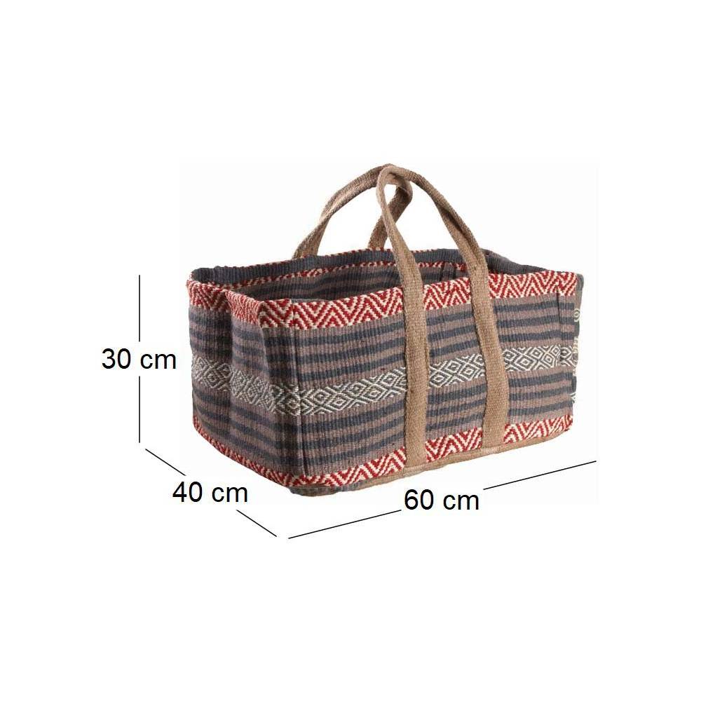 Aubry Gaspard - Sac à bûches en toile de jute épaisse Pampa - Image 3
