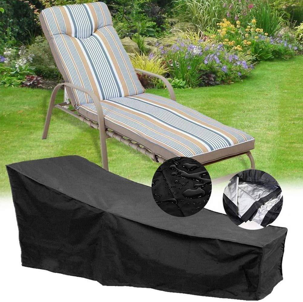 IntiMeg - Housse de protection d'extérieur,Housse pour Chaise Longue Jardin Tissu Oxford 420D,208x76x79x41cm,noir IntiMeg - Image 6