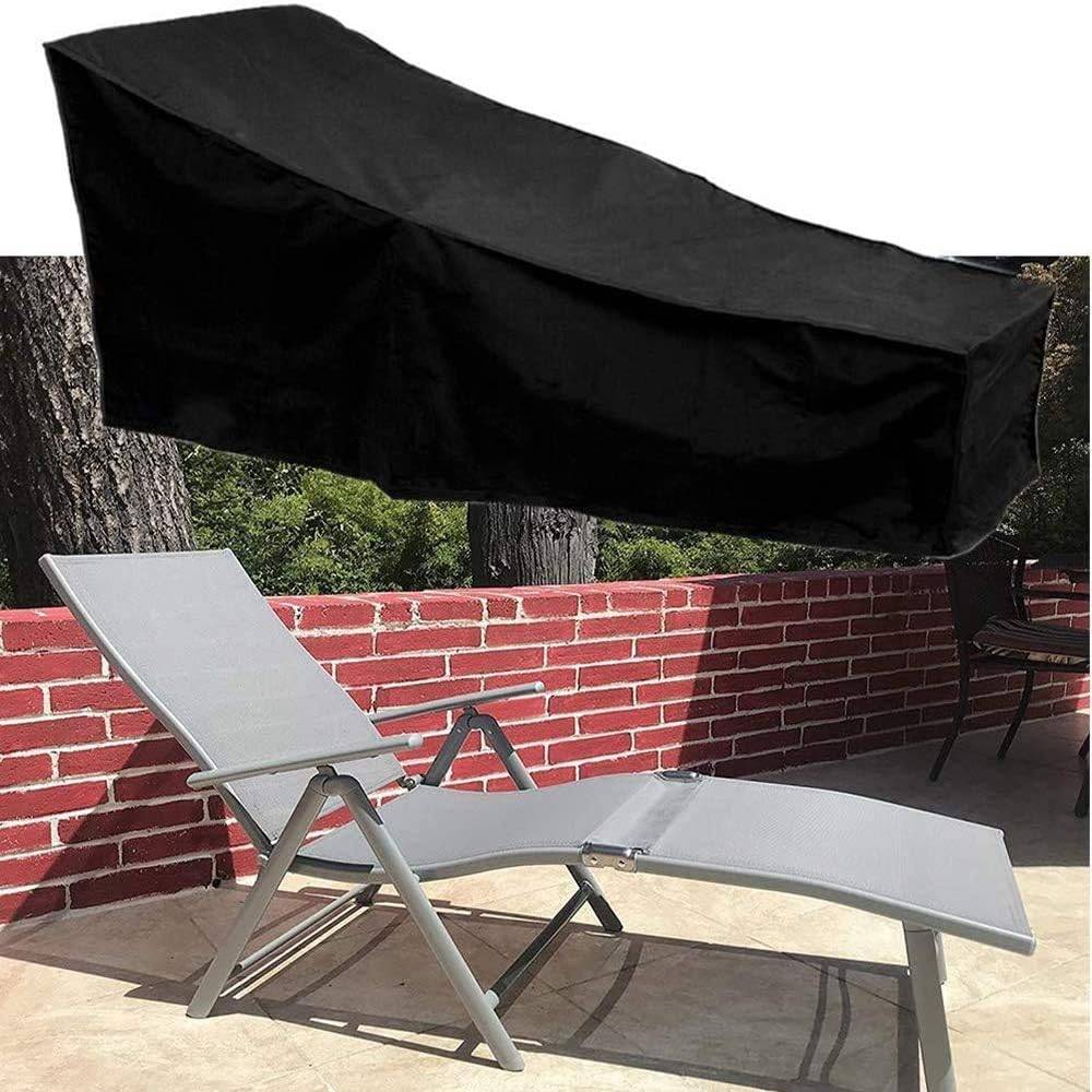 IntiMeg - Housse de protection d'extérieur,Housse pour Chaise Longue Jardin Tissu Oxford 420D,208x76x79x41cm,noir IntiMeg - Image 4