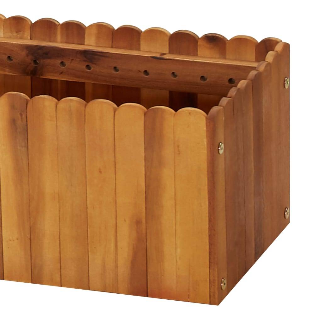 Helloshop26 - Jardinière lit surélevé plantes fleurs jardin 200 x 30 x 25 cm bois massif d'acacia - Image 5