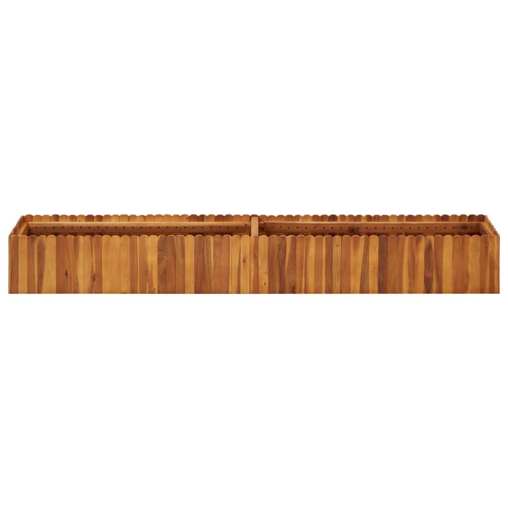 Helloshop26 - Jardinière lit surélevé plantes fleurs jardin 200 x 30 x 25 cm bois massif d'acacia - Image 2