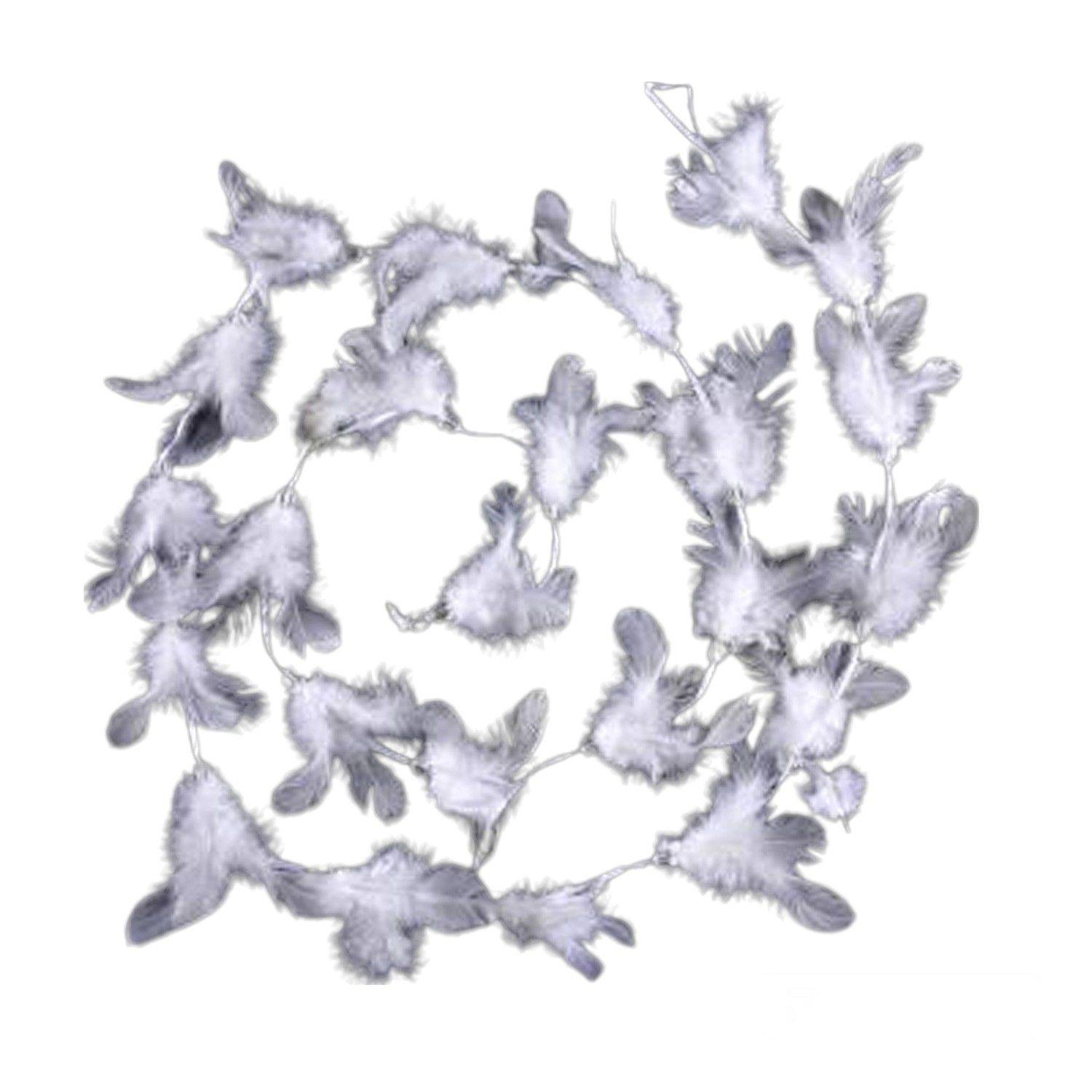 Sans Marque - Lot 2x Guirlande de Noël Plumes et Perles - 2 m - Toilinux