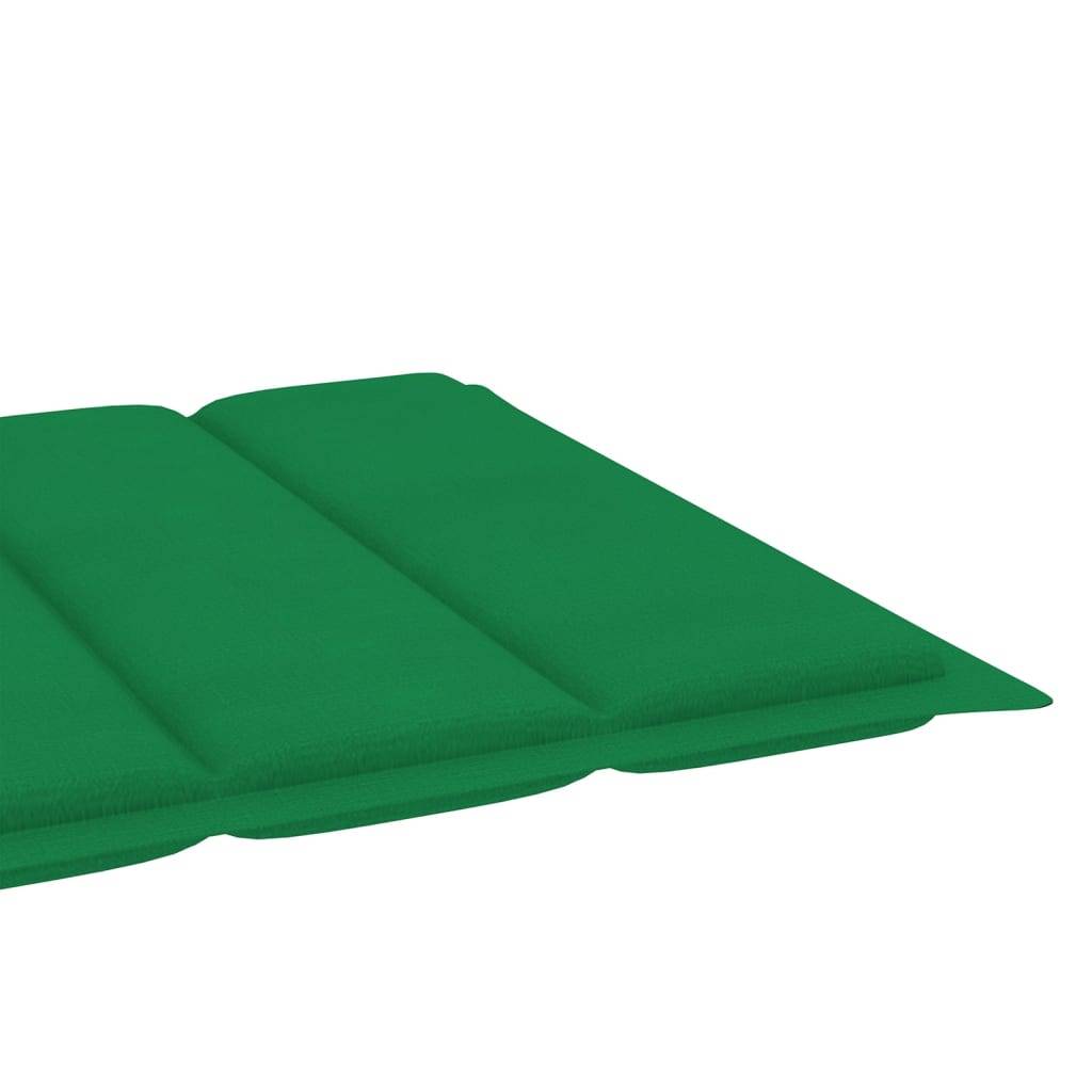Helloshop26 - Lot de 2 transats chaise longue bain de soleil lit de jardin terrasse meuble d'extérieur avec coussin vert bois de teck solide - Image 9