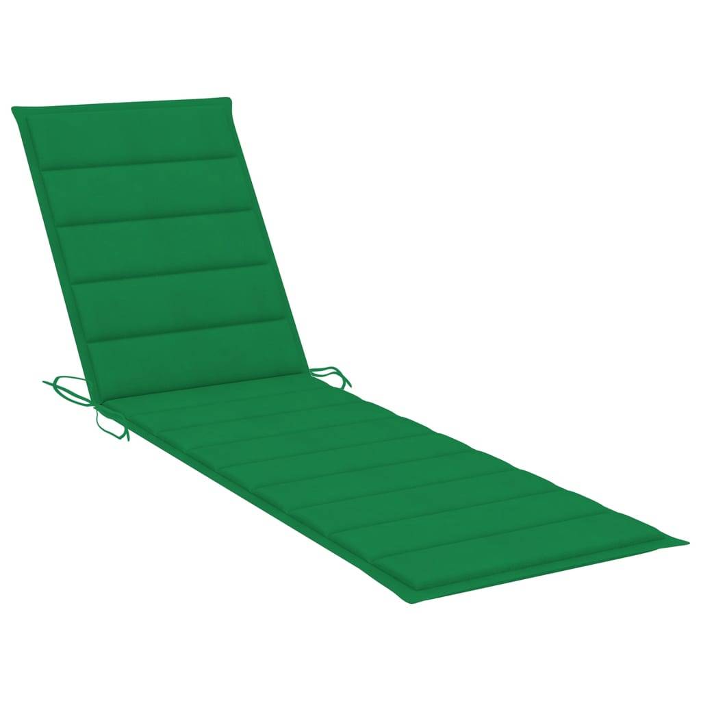 Helloshop26 - Lot de 2 transats chaise longue bain de soleil lit de jardin terrasse meuble d'extérieur avec coussin vert bois de teck solide - Image 7