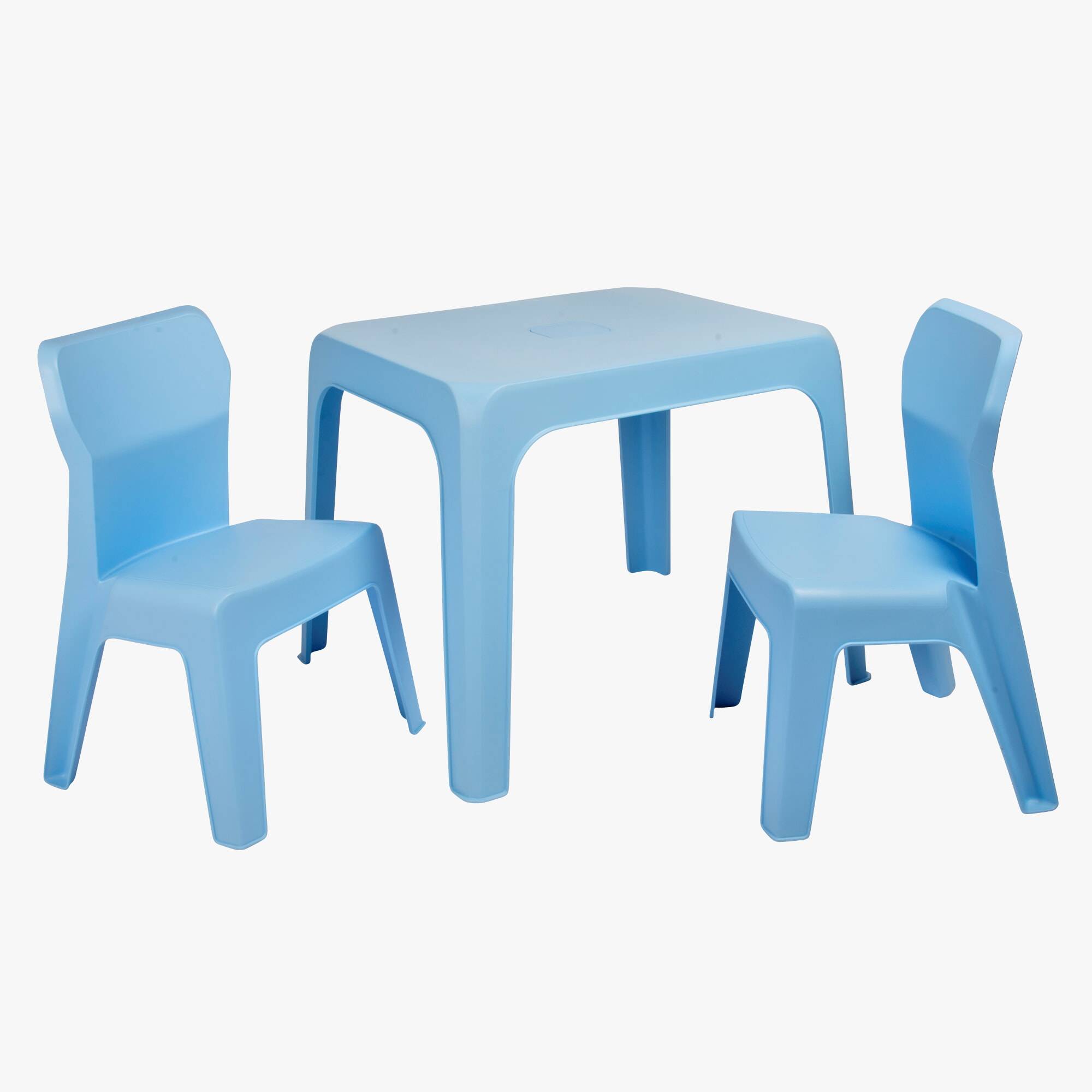 Set 2+1 chaises-table pour enfants intérieur, extérieur bleu ciel JAN garbar - Image 1