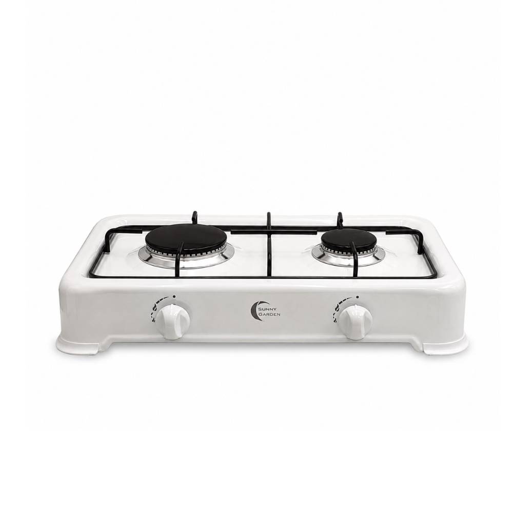 Divers - Gazinière transportable 2 feux acier émaillé blanc 1200 W / 1400 W - Image 1