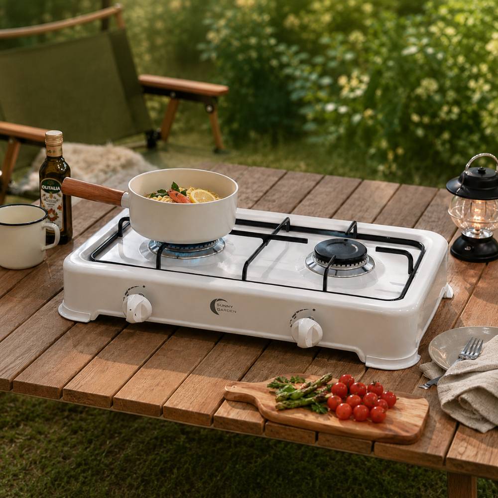 Divers - Gazinière transportable 2 feux acier émaillé blanc 1200 W / 1400 W - Image 5