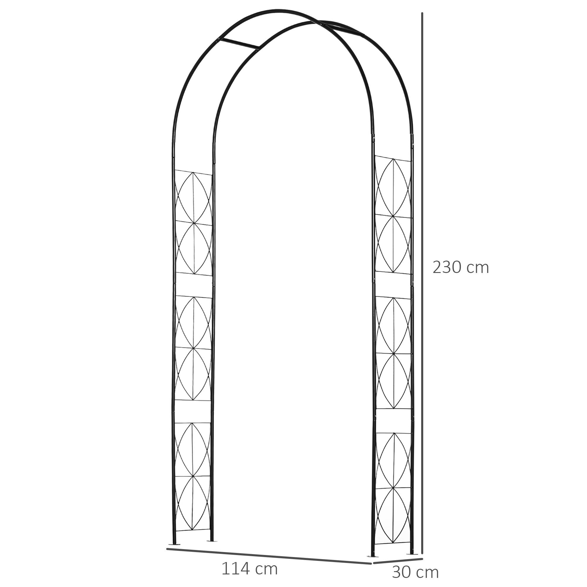 Arche de jardin métal plantes grimpantes support décoratif 114x30x230cm noir - ComfortXL Outdoor Living - Image 5