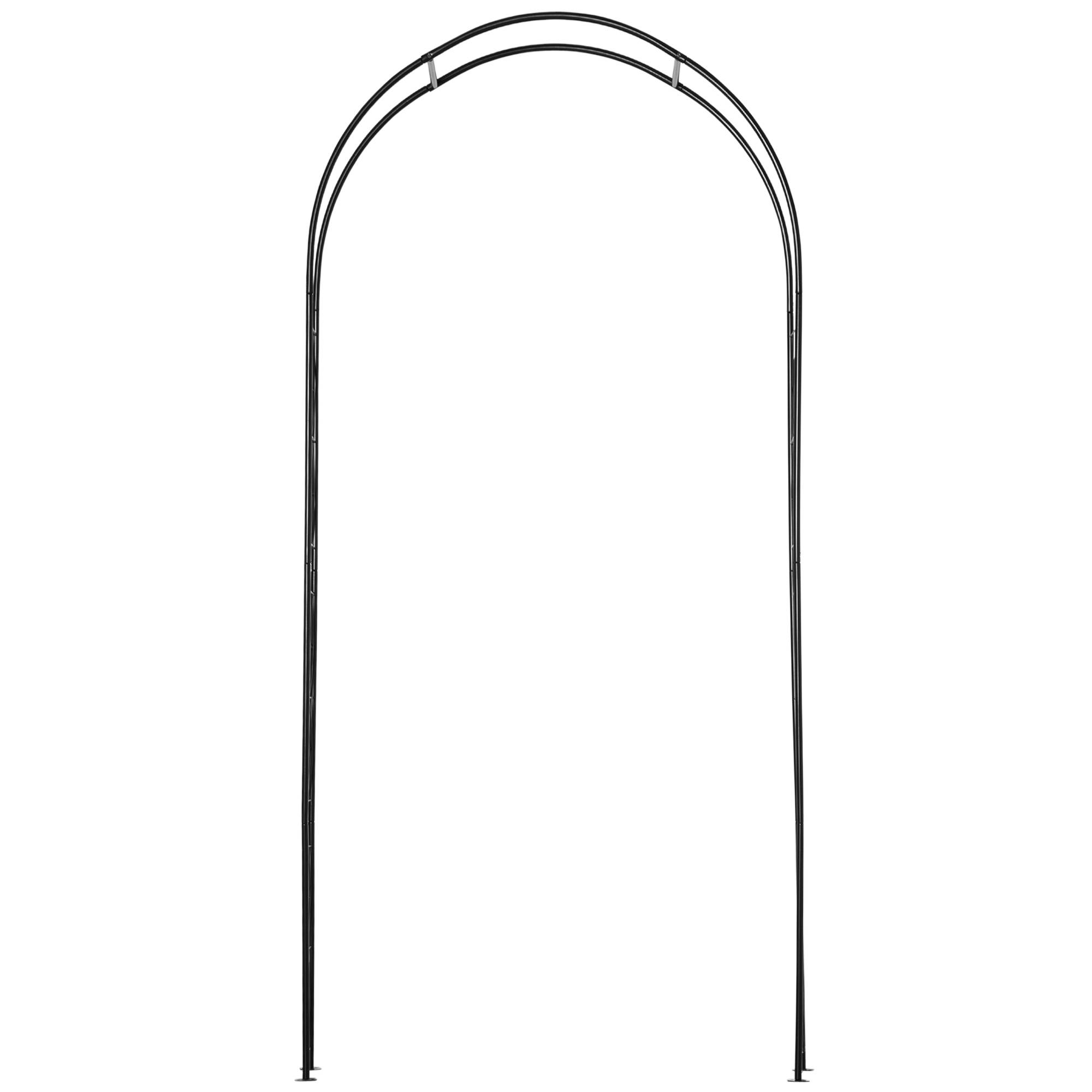 Arche de jardin métal plantes grimpantes support décoratif 114x30x230cm noir - ComfortXL Outdoor Living - Image 10