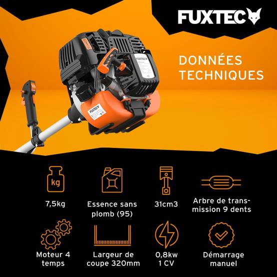 FUXTEC - Débroussailleuse thermique 4 temps - FUXTEC FX-4MS131 - 31cm3 1 CV - Image 3