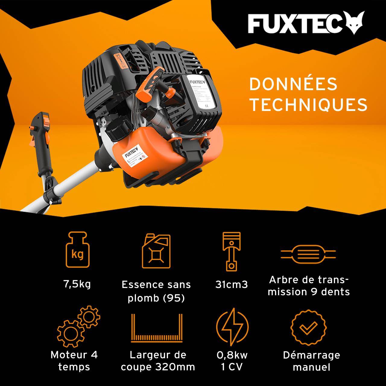 FUXTEC - Débroussailleuse thermique 4 temps - FUXTEC FX-4MS131 -  31cm3 1 CV - Image 3