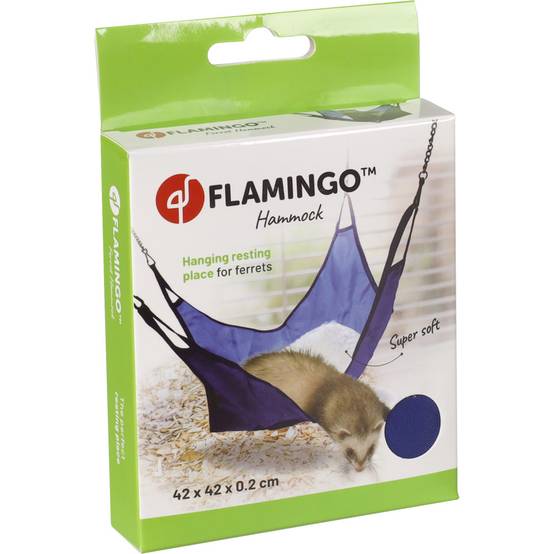 Flamingo - Hamac en tissu bleu 42 x 42 cm pour Furets - Image 5