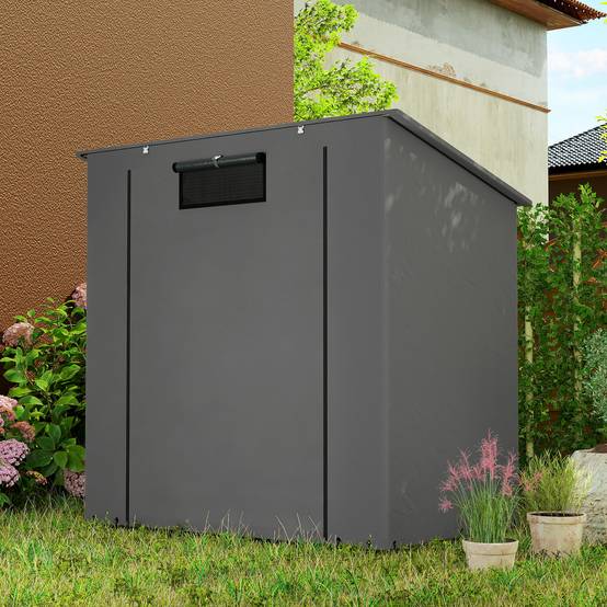 Abri tente garage 1,9x1,2m étanche, porte zip enroulable, fenêtres d'aération, gris foncé - Image 10