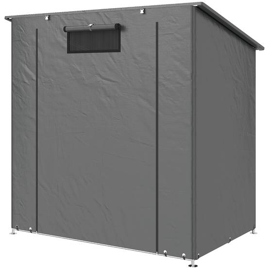 Abri tente garage 1,9x1,2m étanche, porte zip enroulable, fenêtres d'aération, gris foncé - Image 2
