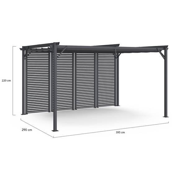 Pergola édition collector persienne toit rétractable 3x4M 4 pans modulables gris anthracite - Image 6