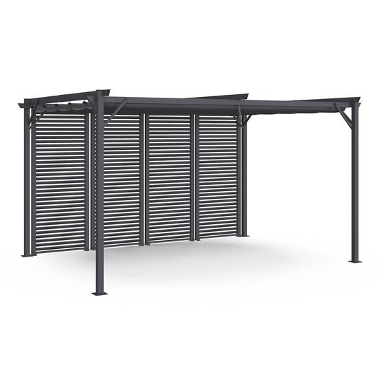 Pergola édition collector persienne toit rétractable 3x4M 4 pans modulables gris anthracite - Image 2
