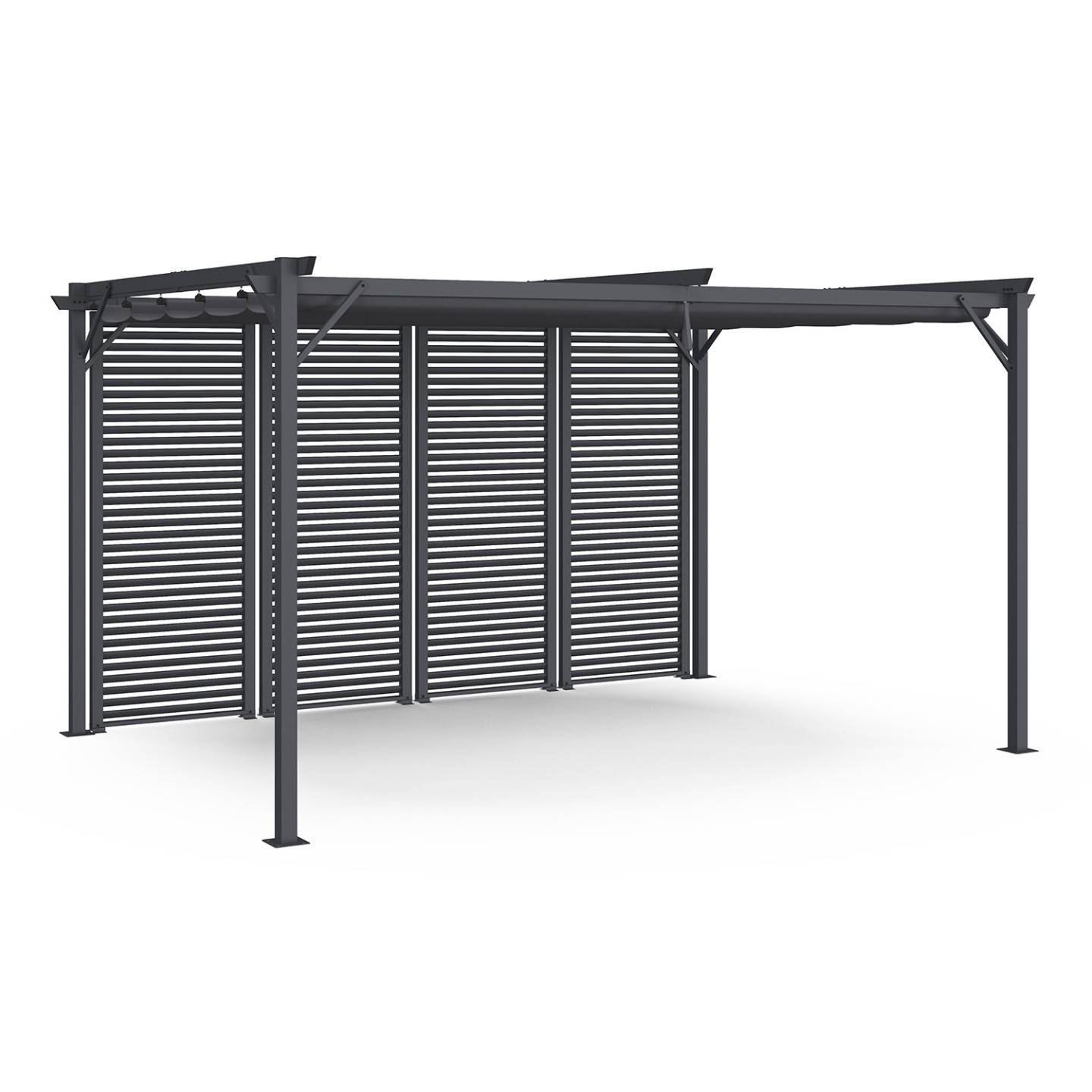 Pergola édition collector persienne toit rétractable 3x4M 4 pans modulables gris anthracite - Image 2