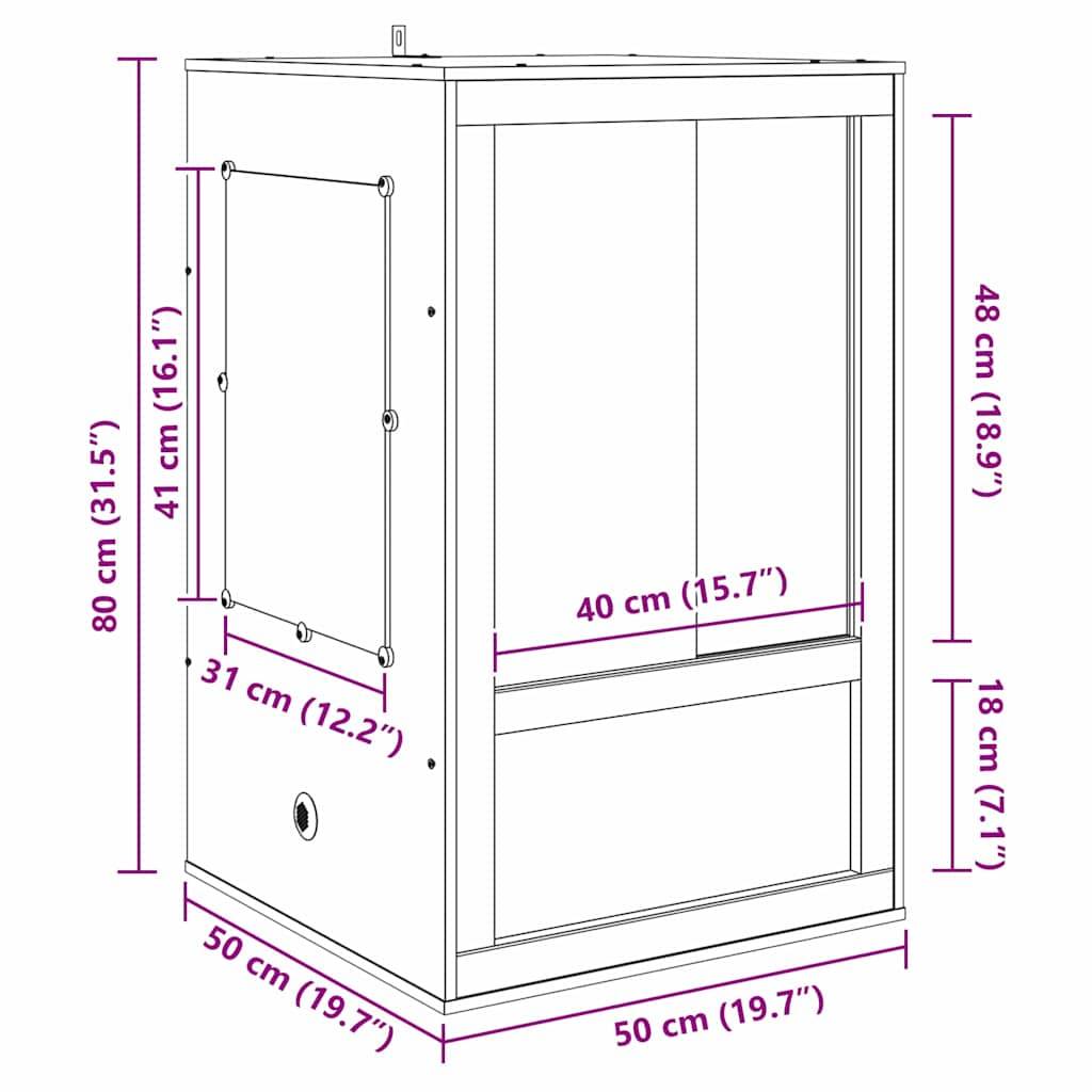 Vidaxl - Terrarium Marron 50 x 50 x 80 cm OSB vidaXL 876733 - Image 3
