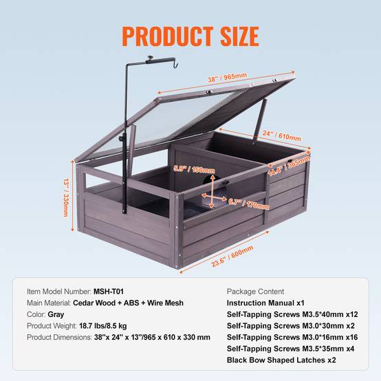 VEVOR Habitat tortue bois 96x61x33cm intérieur/extérieur, support lampe réglable, pour reptiles et petits animaux. - Image 7