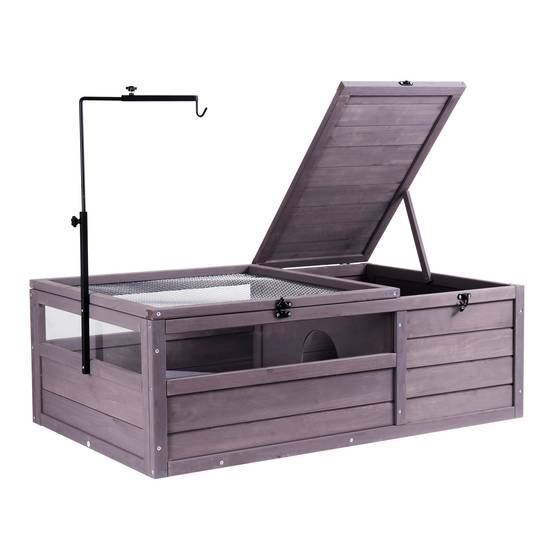 VEVOR Habitat tortue bois 96x61x33cm intérieur/extérieur, support lampe réglable, pour reptiles et petits animaux. - Image 1