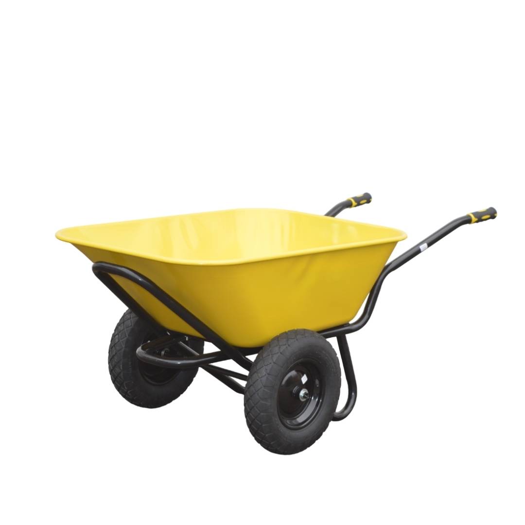 Outils Perrin - Brouette 165 L - 2 roues gonflées - Duo Tonic - jaune