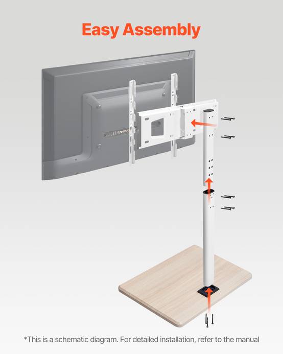VEVOR Support TV à roulettes pour écrans 81-178cm, rotation 25°, hauteur réglable, charge 45kg, VESA 600x400mm. - Image 6