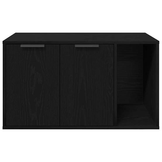 Grand meuble cache-litière pour chat en bois Table d'appoint Chêne Noir 80cm – ComfortXL Pet Living - Image 6