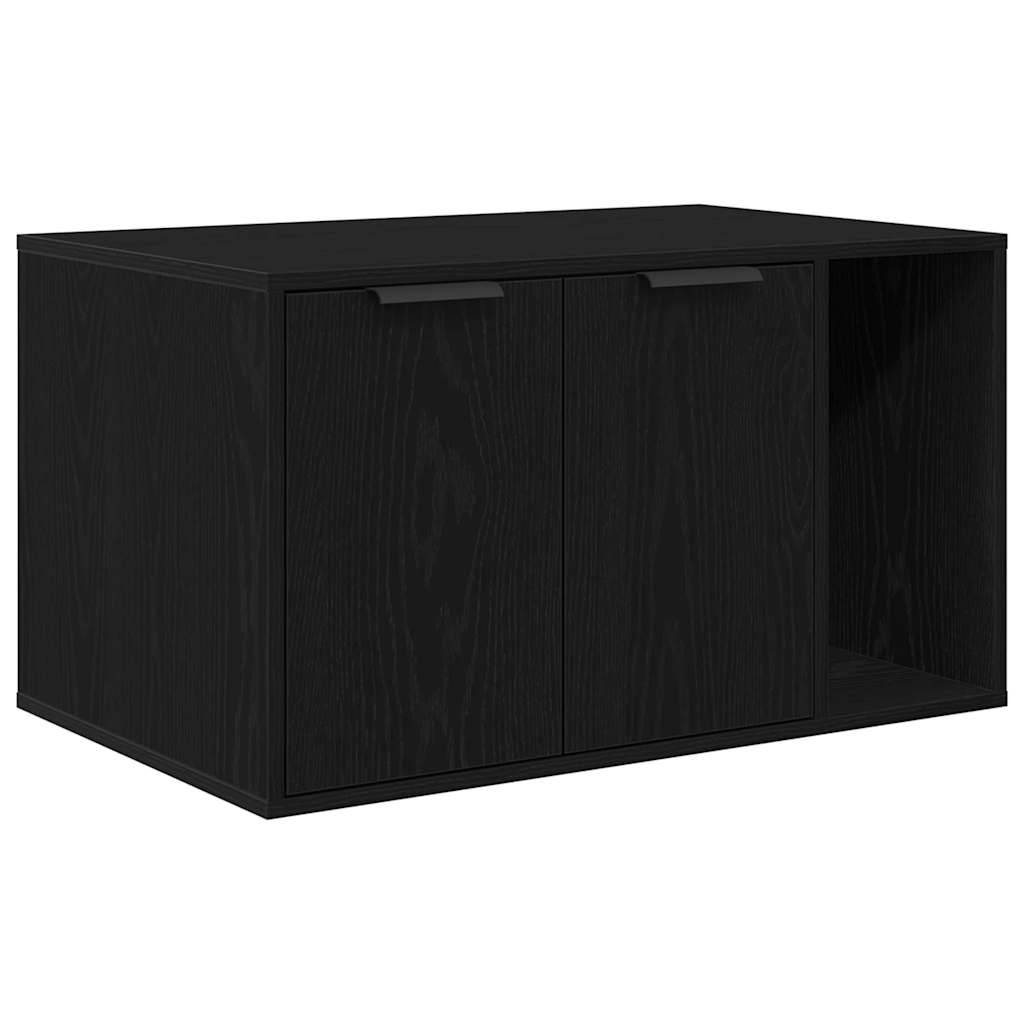 Grand meuble cache-litière pour chat en bois Table d'appoint Chêne Noir 80cm – ComfortXL Pet Living - Image 2