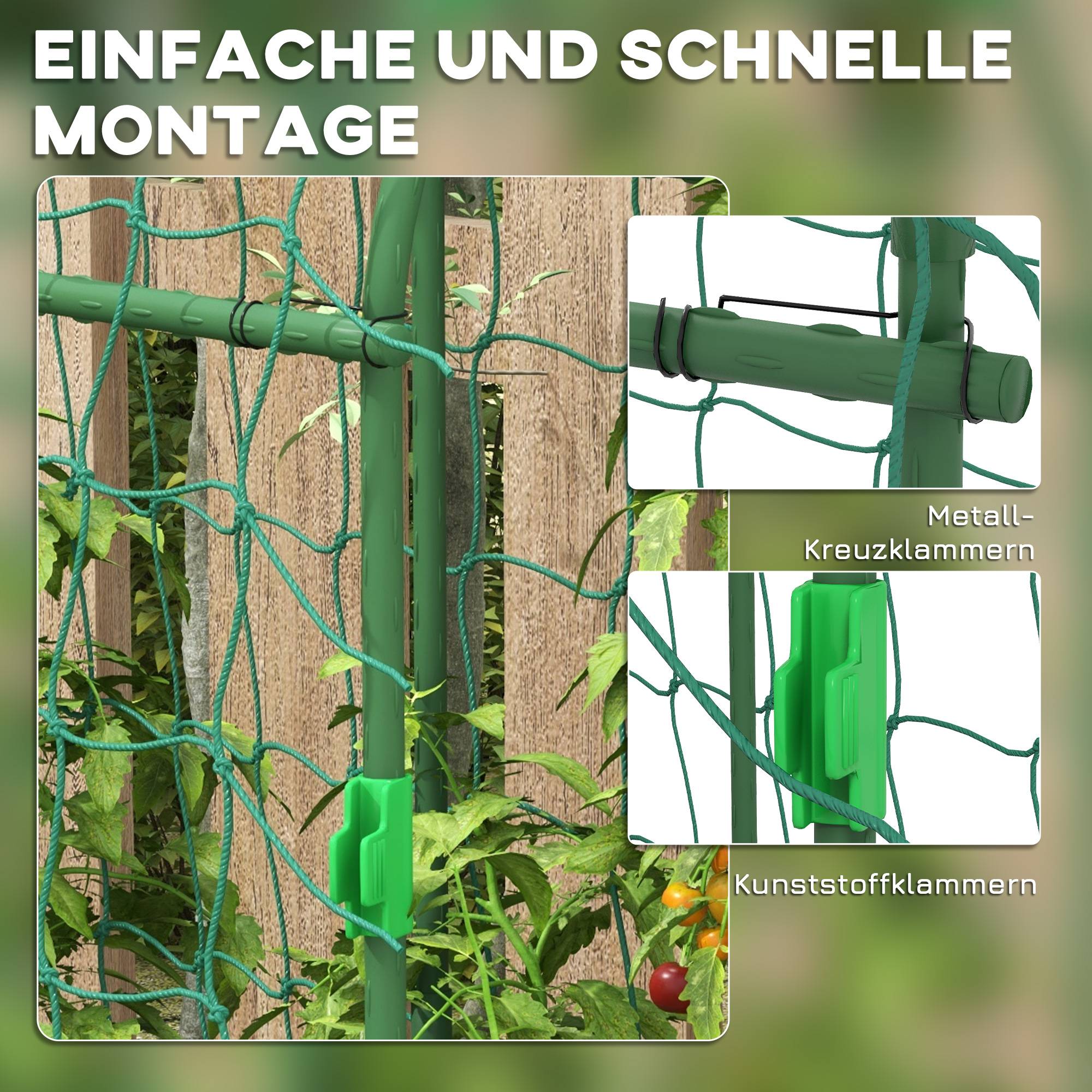 Spalier de Culture Acier pour Potager Support Plantes Grimpantes Vert 182x183cm - ComfortXL Outdoor Living - Image 5