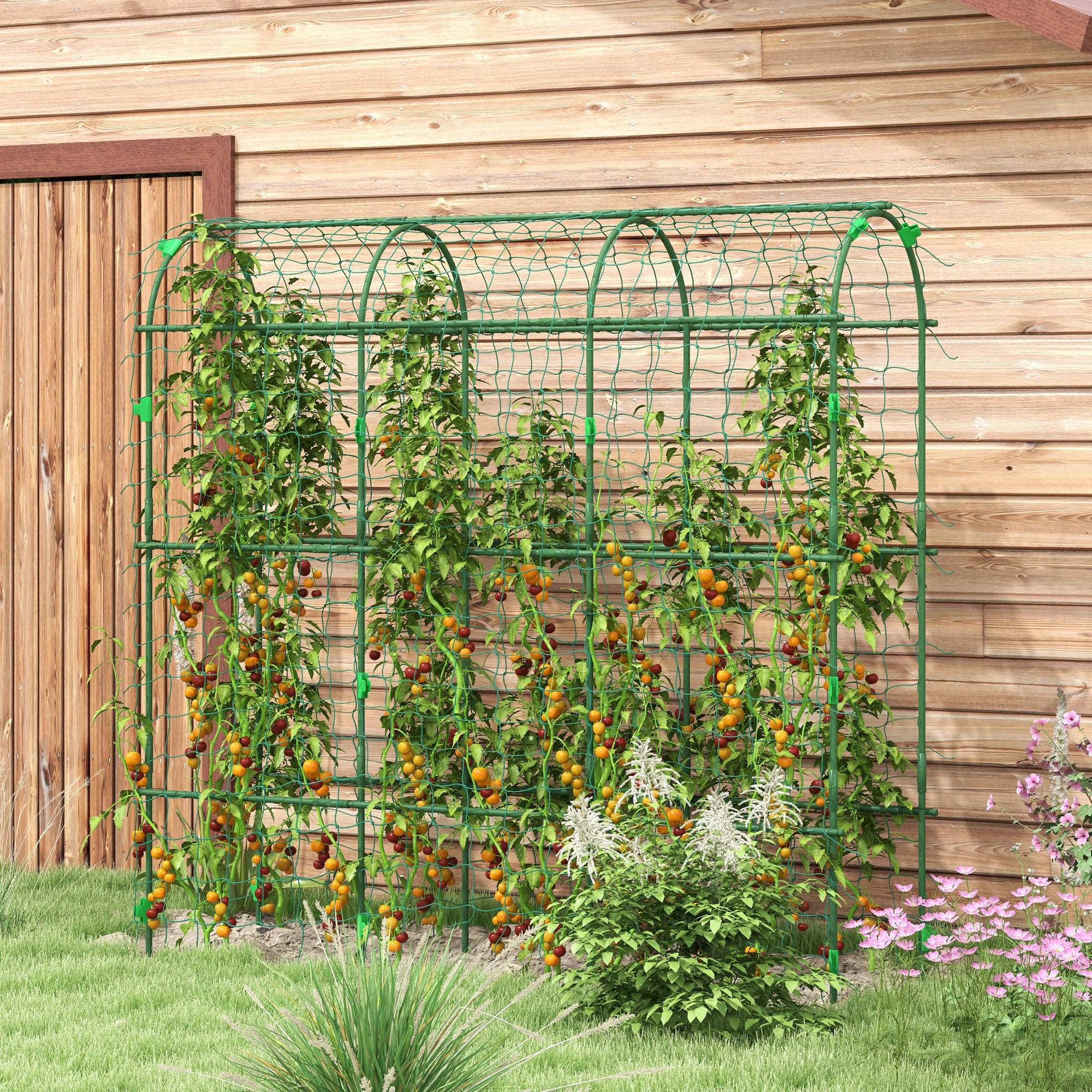 Spalier de Culture Acier pour Potager Support Plantes Grimpantes Vert 182x183cm - ComfortXL Outdoor Living - Image 1