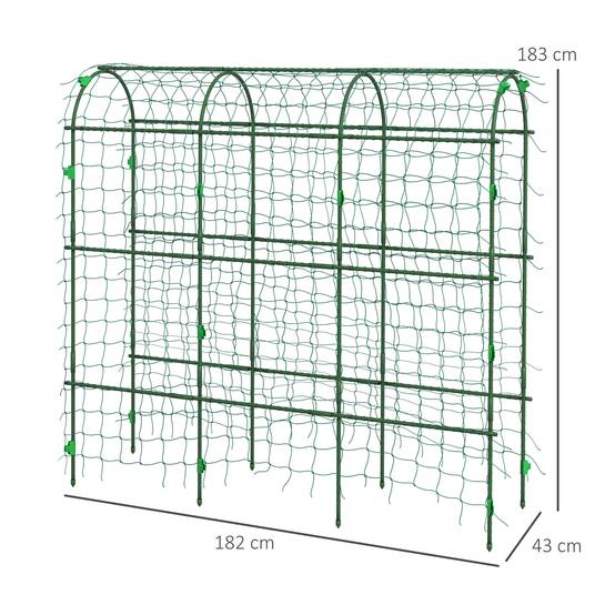 Spalier de Culture Acier pour Potager Support Plantes Grimpantes Vert 182x183cm - ComfortXL Outdoor Living - Image 3