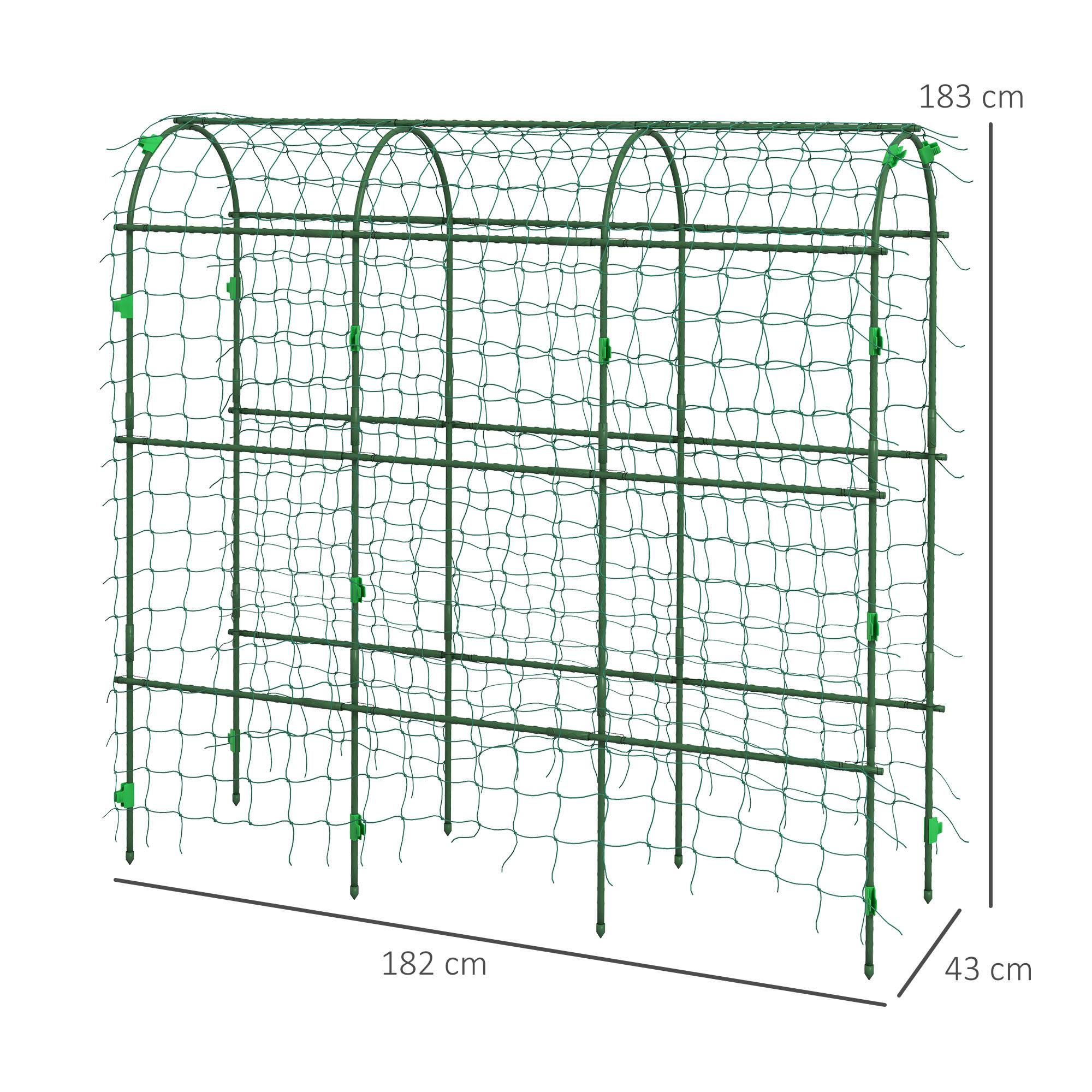Spalier de Culture Acier pour Potager Support Plantes Grimpantes Vert 182x183cm - ComfortXL Outdoor Living - Image 3
