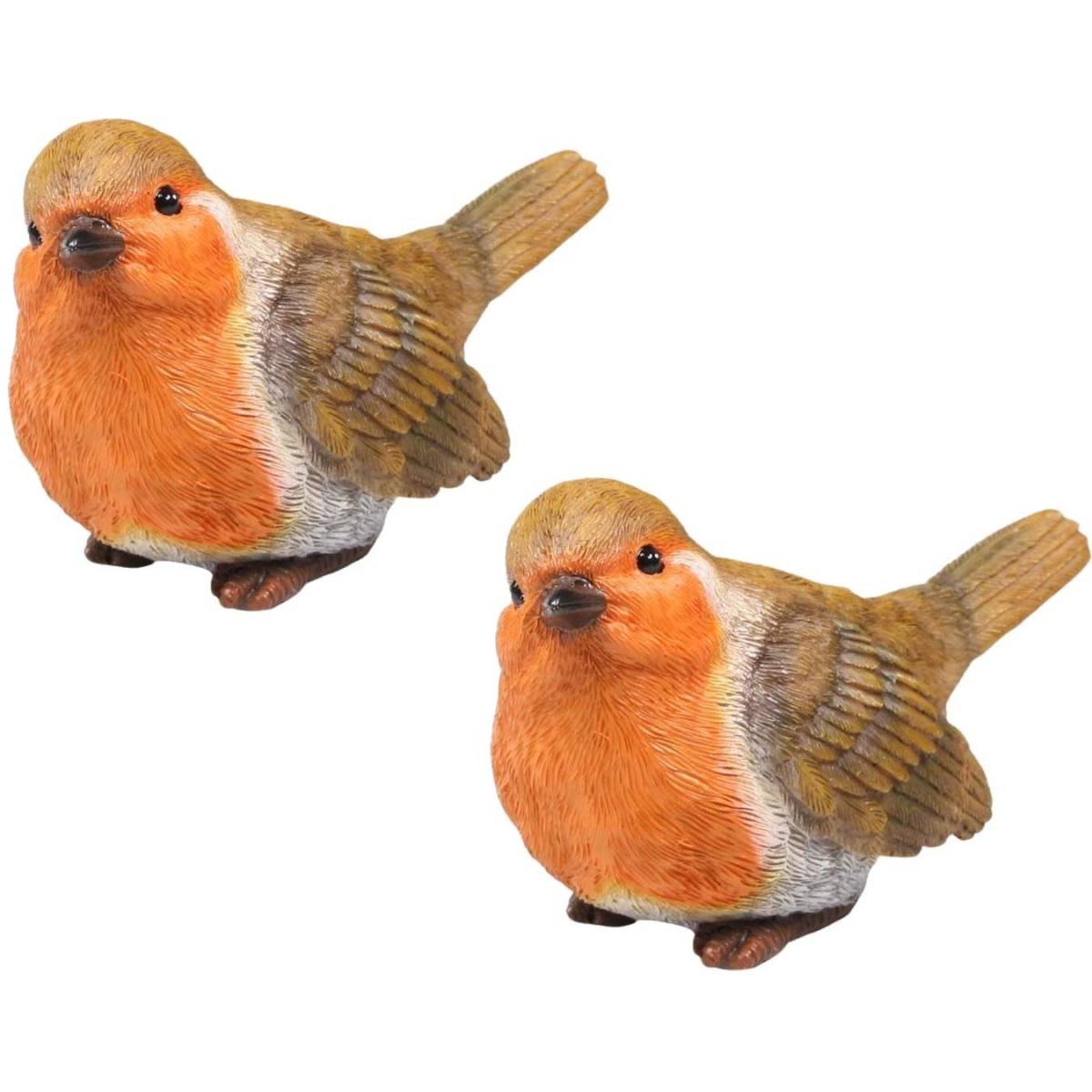 Farmwood Animals - Oiseau rouge-gorge en résine (Lot de 2) - Image 1