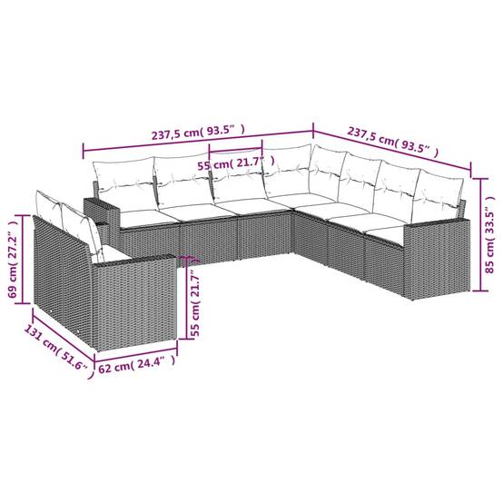 ComfortXL - Salon de jardin bas 9 places Résine Tressée Marron avec Rangement pour Jardin et Terrasse – ComfortXL Outdoor Living - Image 3