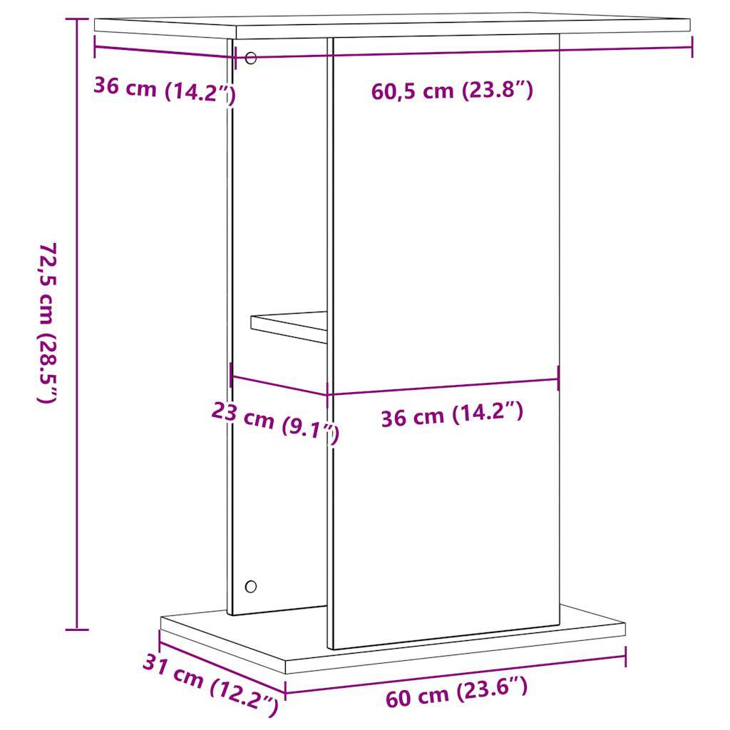 Support d'aquarium Bois d'Ingénierie compact avec Étagères Ouvertes 36x60,5x72,5 cm - ComfortXL Outdoor Living - Image 9