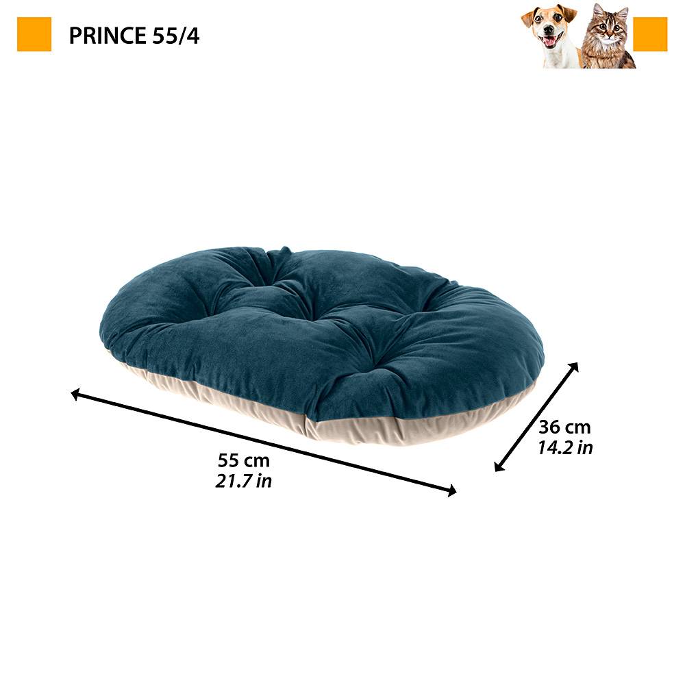 Ferplast - Ferplast coussin pour chiens et chats PRINCE 55/4, petit lit rembourré pour animaux, double-face, 55x36 cm, bleu - Image 2