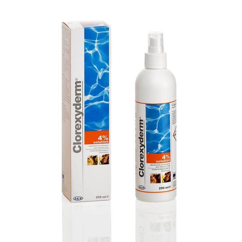 CLOREXYDERM 4% SOLUTION CHIEN ET CHAT - LDCA 250