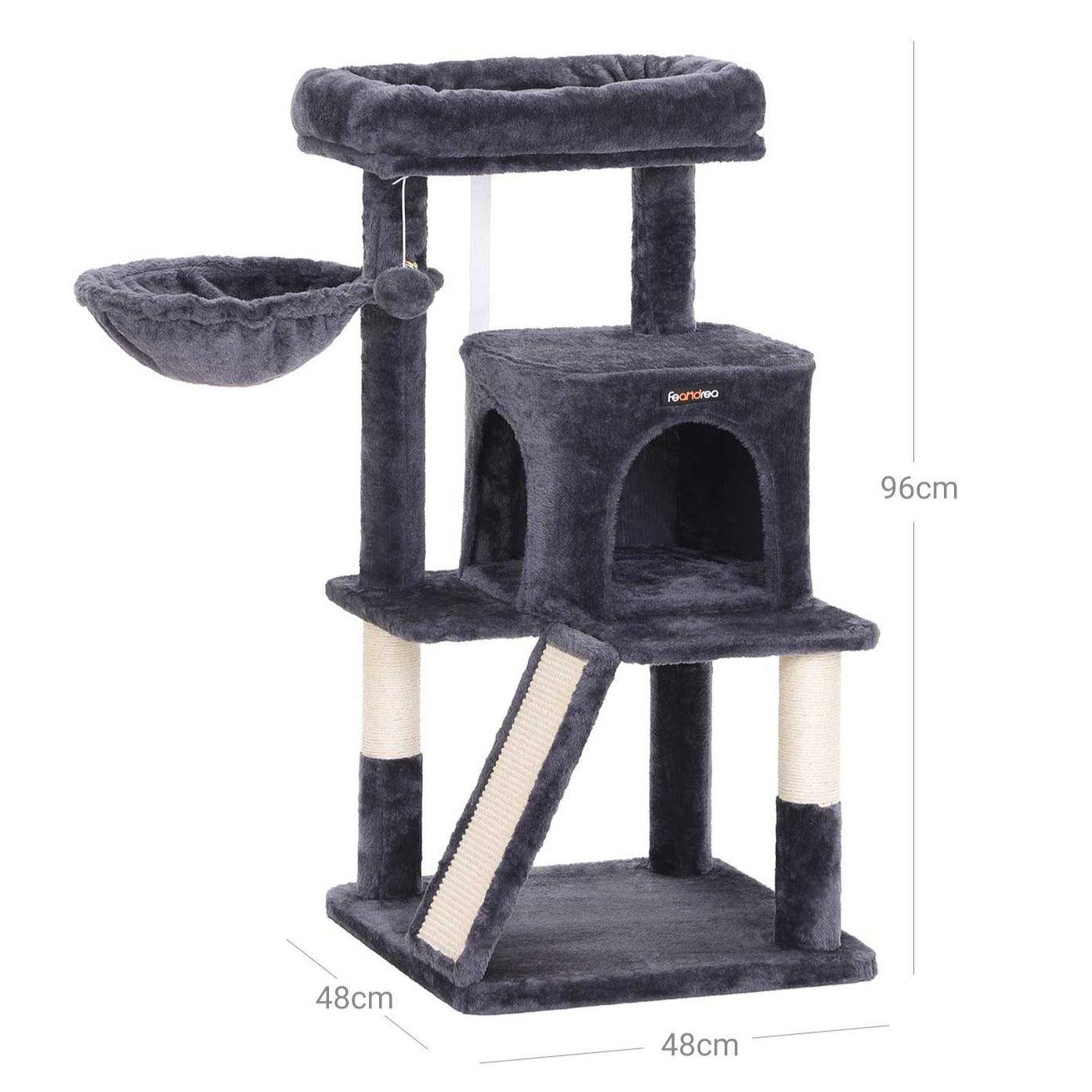 Arbre à chat tour avec plate-forme haute 96 cm gris anthracite - Image 2