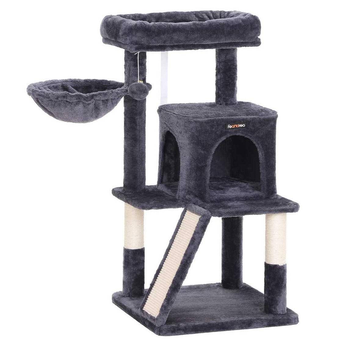 Arbre à chat tour avec plate-forme haute 96 cm gris anthracite - Image 1