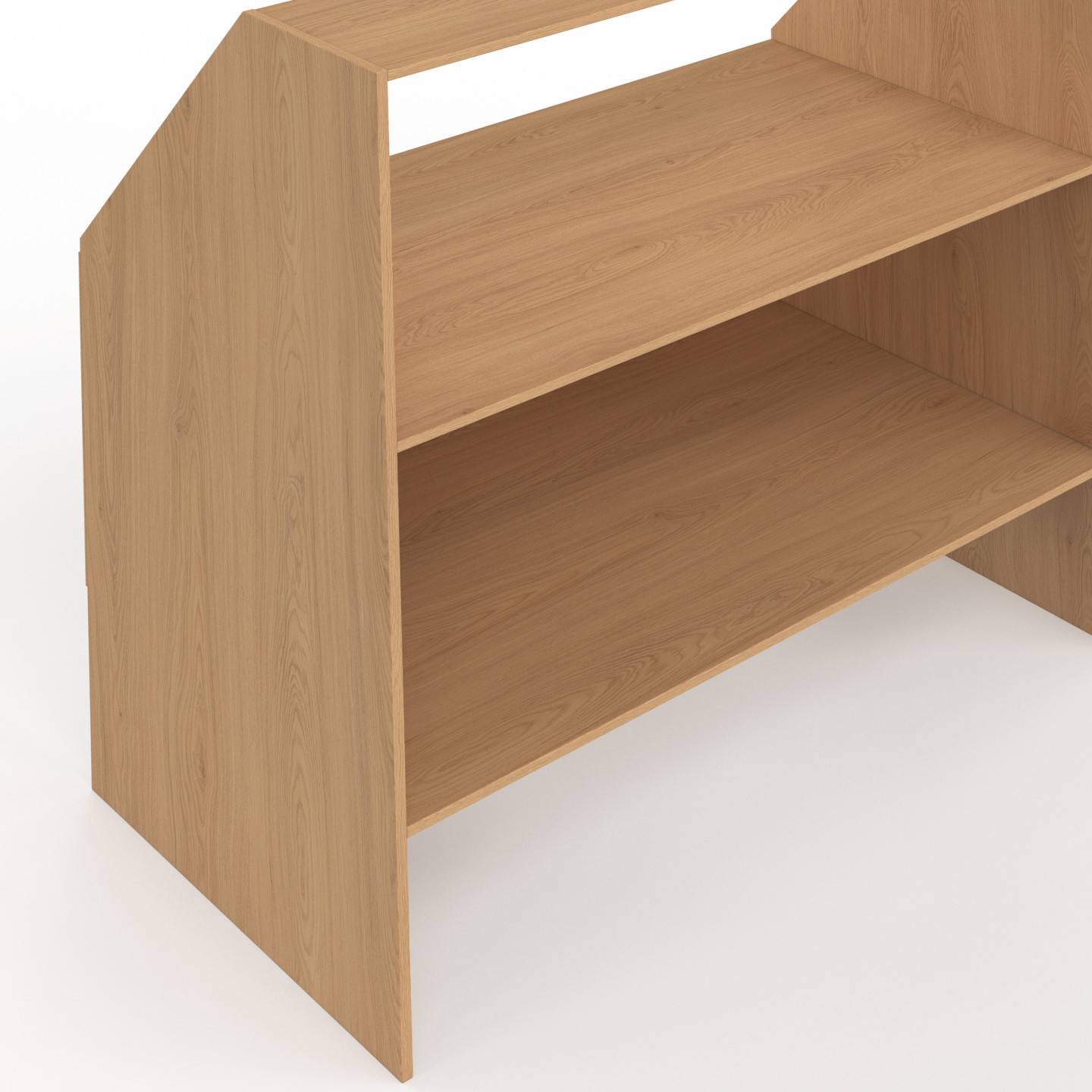 IDMARKET - Etagère sous pente 2 niveaux TOMI 100 x 50 x 70/110 cm bois façon hêtre - Image 5