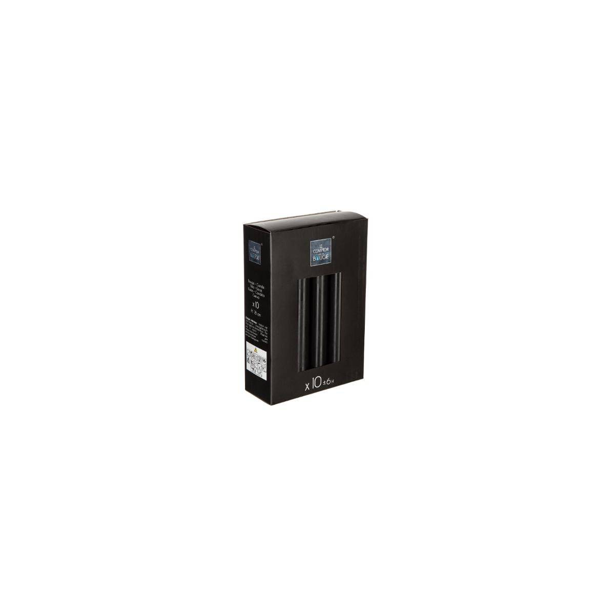 Atmosphera - Lot de 10 Bougies Bâtons Noires H 16 cm - Image 3