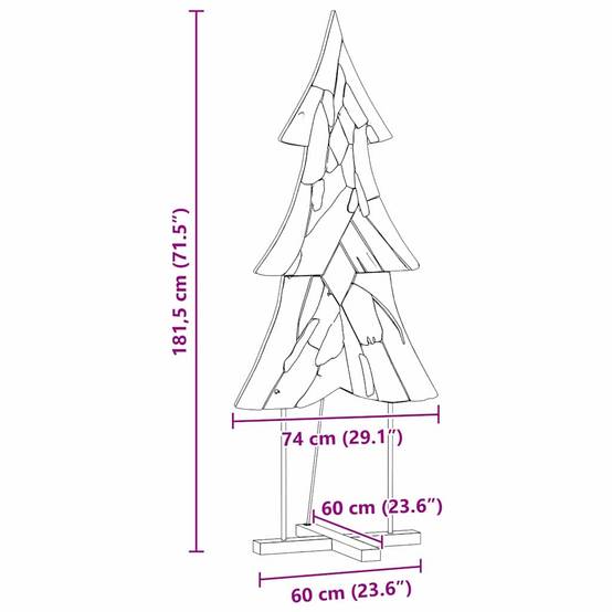 Arbre de Noël design en bois de teck massif pour décoration intérieure 180 cm – ComfortXL Outdoor Living - Image 10