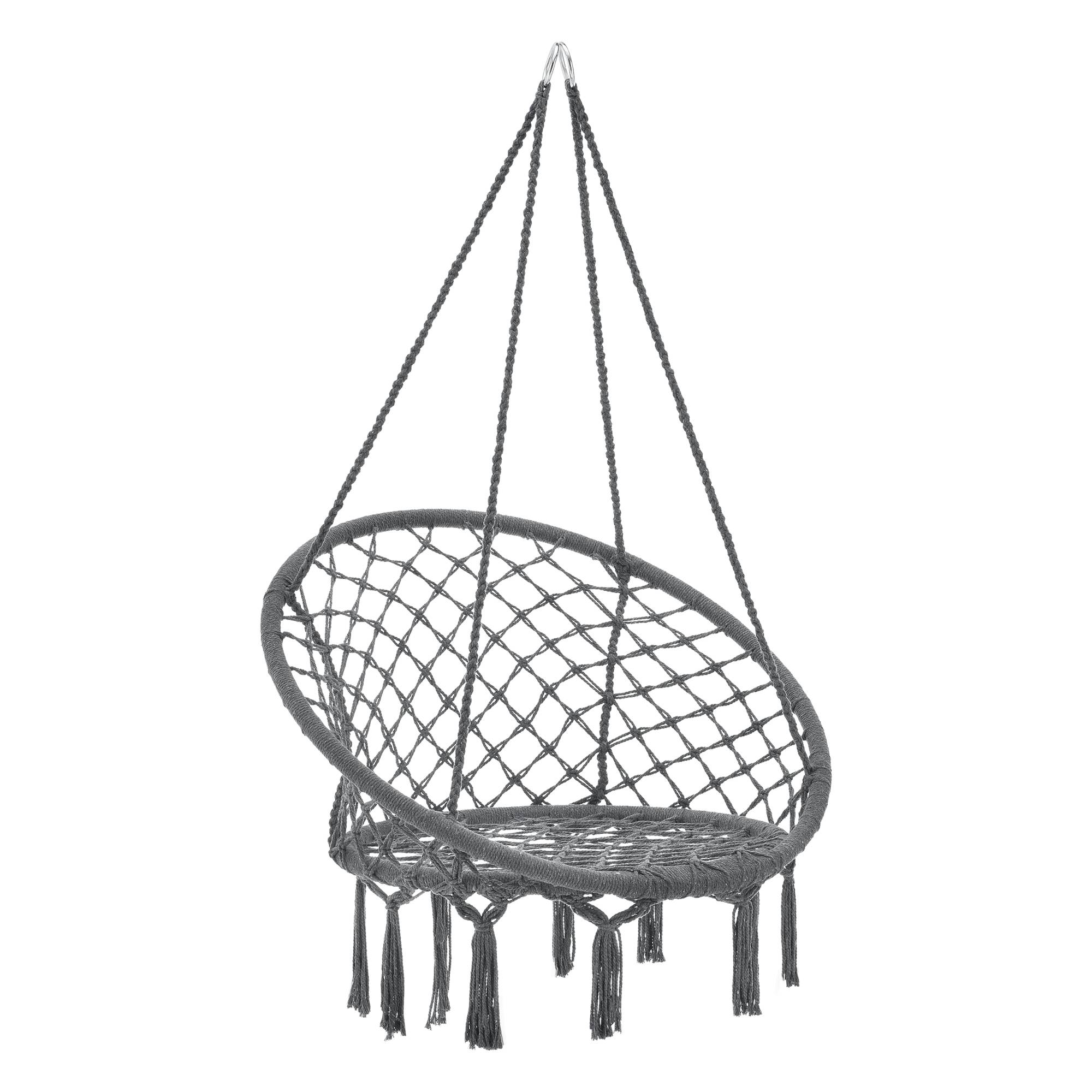 Casa.Pro - Siège Rond Hamac Tampico avec 4 Cordes d'attache Gris Foncé [casa.pro] - Image 1
