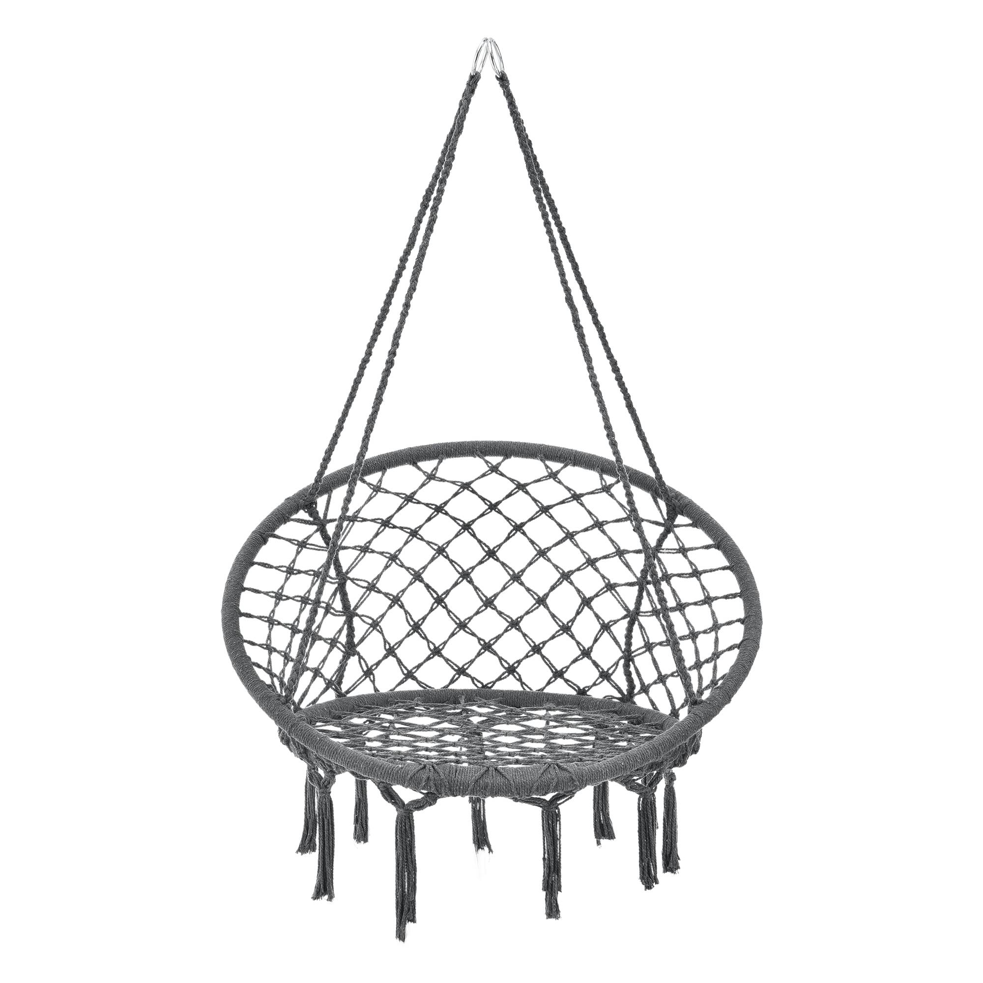 Casa.Pro - Siège Rond Hamac Tampico avec 4 Cordes d'attache Gris Foncé [casa.pro] - Image 2
