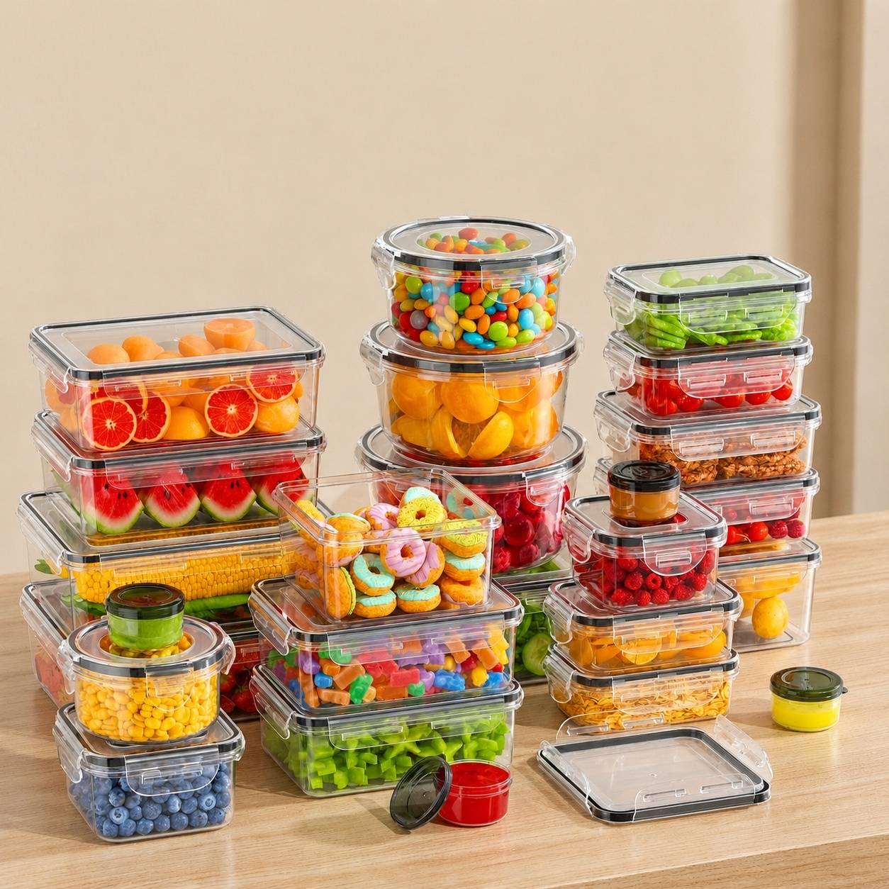 Set de 50 Boîtes Alimentaires Hermétiques Plastique Réutilisables - Image 8