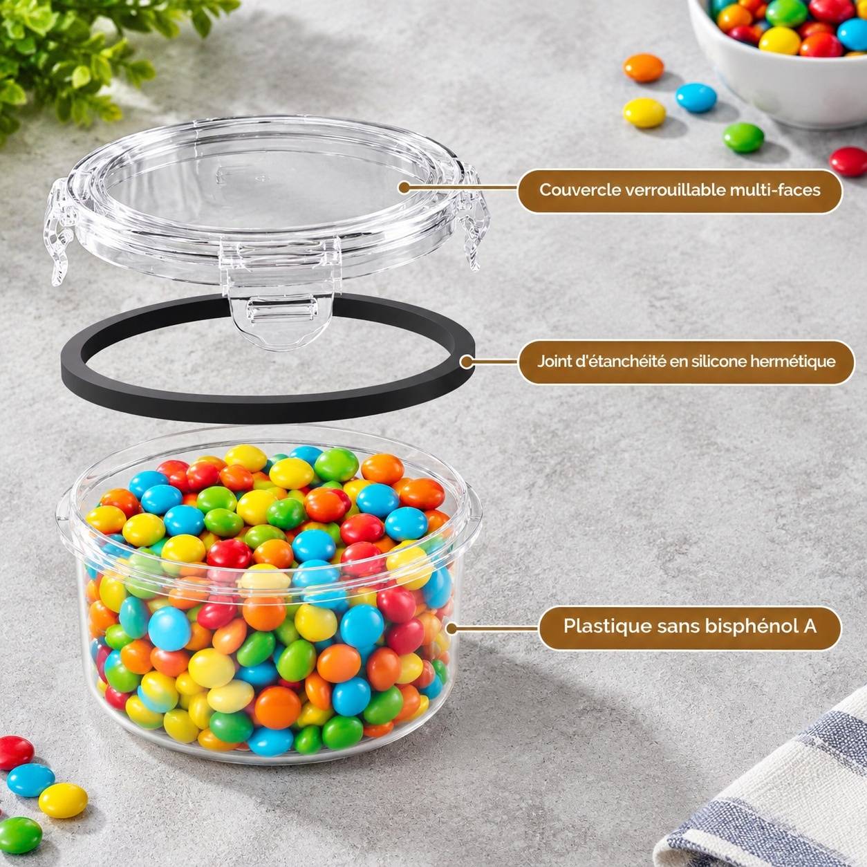 Set de 50 Boîtes Alimentaires Hermétiques Plastique Réutilisables - Image 4