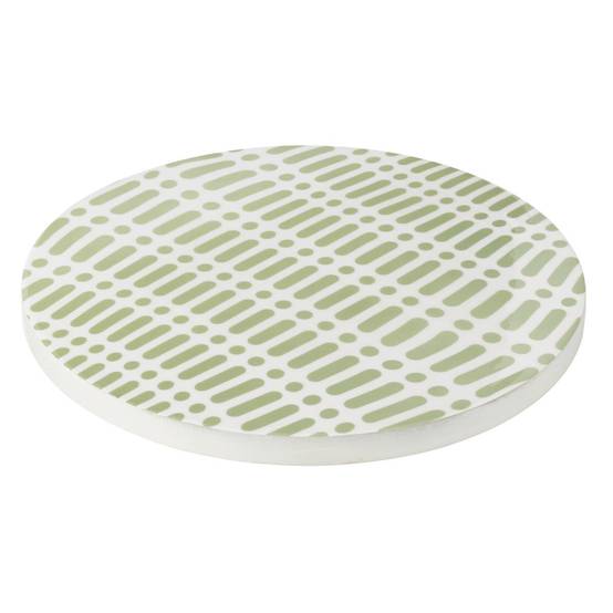 Plateau Tournant en Bois "Tod" 45cm Vert & Blanc - Image 1