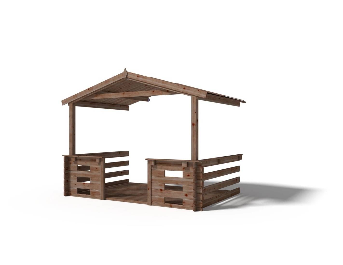 Altanka - Avant-toit en bois 3x2m pour le chalet de jardin 3m, traité, marron - DOM146 - ALTANKA - Image 3