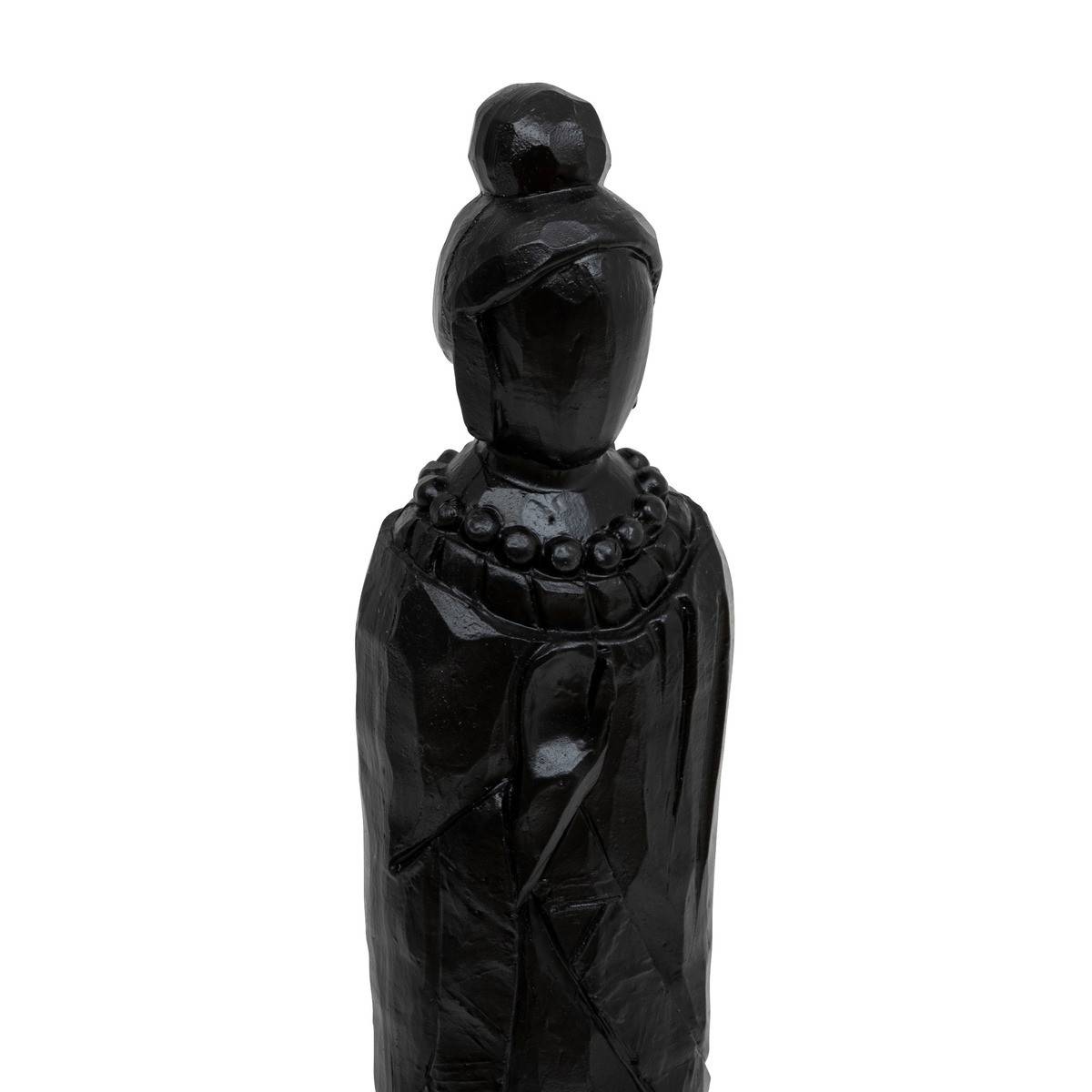 Objet déco Statuette Femme en résine Noir mat finement sculptée H 38 cm - Image 2