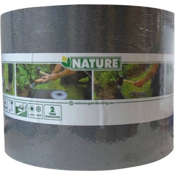 Nature - Bordure de jardin - NATURE - Gris - PE recyclé, épaisseur 3 mm - H15 cm x 10 m - 10 Ancres grises - H26,7 x 1,9 x 1,8 cm - Image 4
